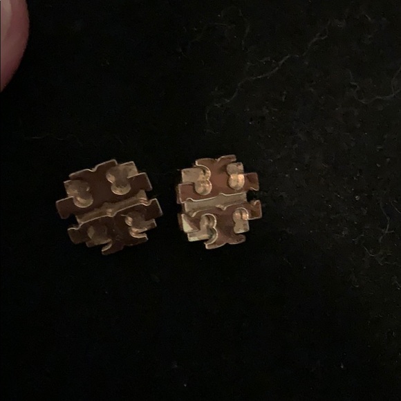 Tory Burch Gold Logo Earrings - Picture 2 of 4